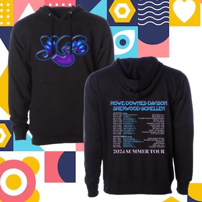 Yes Official Store Abstract Logo 2024 Tour Dates Black Sweatshirt