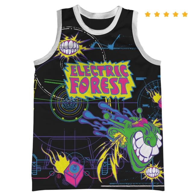 2025 Forest Goods BassFace Basketball Jersey Tees Electric Forest Festival Official